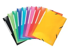 Iderama Elastomap A4 3 Kleppen Rugetiket Assorti karton