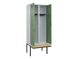 locker met bank,voor scheiding van kleding,HxBxD 2120x800x815mm,2vak