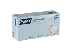 Handschoen Hynex latex M wit 5gr 100 stuks