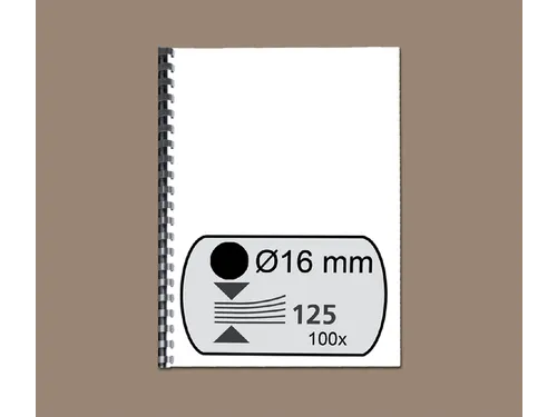 Bindrug Fellowes 16mm 21-rings A4 zwart 100stuks