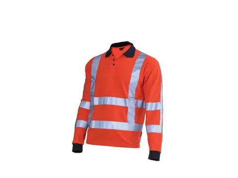 Intersafe Infra-line polo met lange mouwen, fluo oranje, maat L, per s