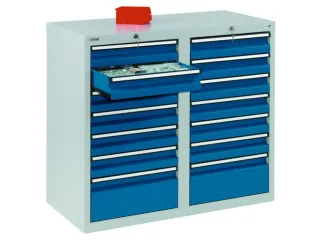 ladekast HxBxD 900x1000x500mm 14laden vergrendeling RAL7035 RAL5010 - 2
