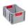 Euronorm-Stapelbak 400x300mm 220mm H Pp Wand/Bodem Gesloten Grijs/Rood