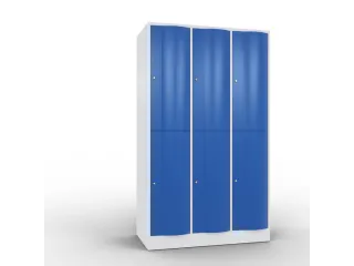 lockerkast,HxBxD 1950x1150x640mm,3x2vakken,romp RAL7035,front RAL5010 - 2