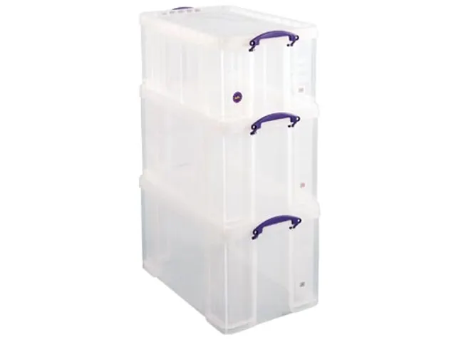 Voordeelpakket Opbergdoos 2 x 84 liter en 1 x 64 liter transparant