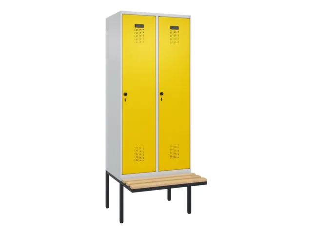 locker met bank,voor scheiding van kleding,HxBxD 2120x800x815mm,2vak