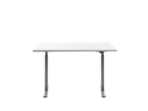 Elektrisch ihv bureau,HxBxD 700-1200x1200x800mm,blad wit,T-voet grijs