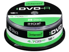 Intenso DVD-R 4,7 GB 16x Snelheid 25 Stuks