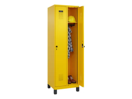 locker,HxBxD 1950x600x500mm,2vak,vak B 300mm,draaigrendel,voeten