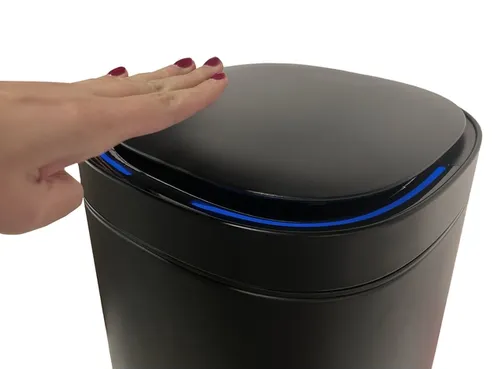 Afvalbak Desq Sensor 50 liter RVS zwart