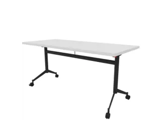 klaptafel,HxBxD 750x1600x700mm,hoekig,T-voet donkergrijs,ovale buis - 1