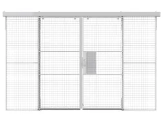 dubbele schuifdeur,v. scheidingswandsysteem,HxB 2200x2300mm,cil.-slot - 2
