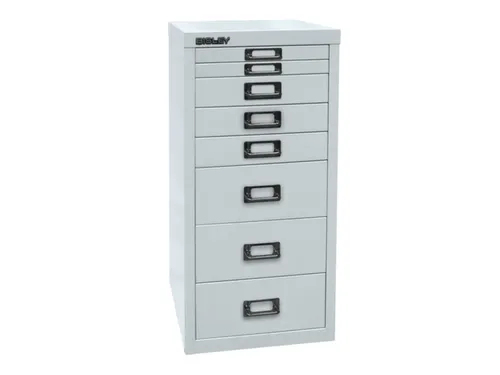 kantoor-ladekast HxBxD 590x279x380mm 8 laden romp lichtgrijs staal
