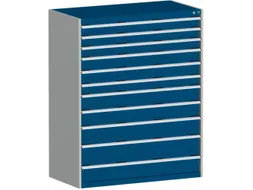 ladekast HxBxD 1600x1300x650mm 11laden RAL7035 front RAL5010