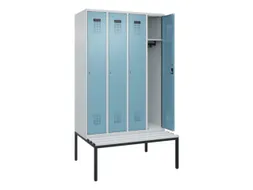 locker met bank,HxBxD 2120x1200x815mm,4vak,vak B 300mm,cilinderslot