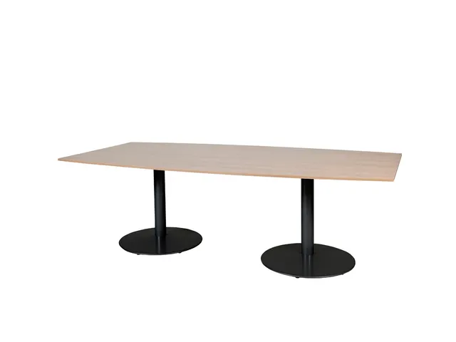 Linesto Vergadertafel Vaste Hoogte 240x120 Ton Havana/Kersen 25mm Zw