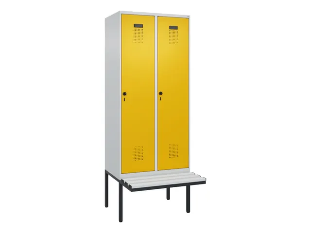 locker met bank,voor scheiding van kleding,HxBxD 2120x800x815mm,2vak