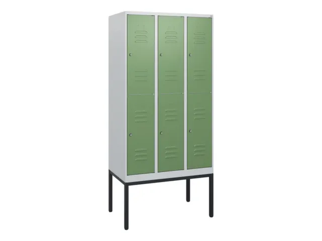 dubbeldekse locker,HxBxD 1950x900x500mm,3x2vak.,vak B 300mm,cil.-slot