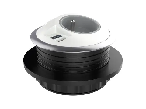 Desktop stekkerdoos Power PixelTUF 1x Penaarde +USB A/C 25W Wit