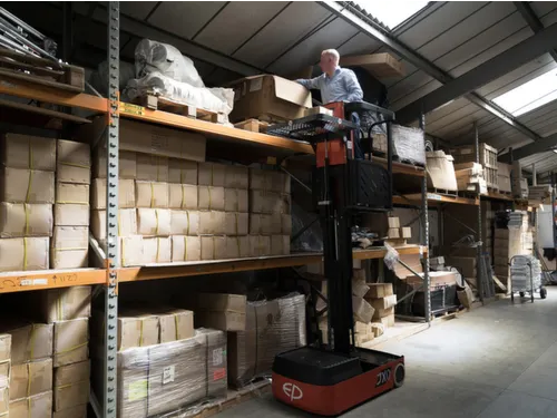 orderpicker,draagverm. 336kg,aandrijfwiel PU,vorkrollen PU