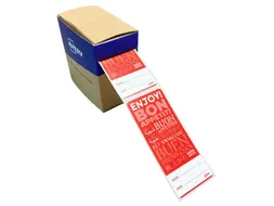 Etiket Avery sluitzegel met breukindicatie rood 40x95mm 250 stuks