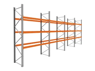 palletstelling,basis+3xaanbouw,HxBxD 3990x11300x1100mm,vakl. 3000kg - 1