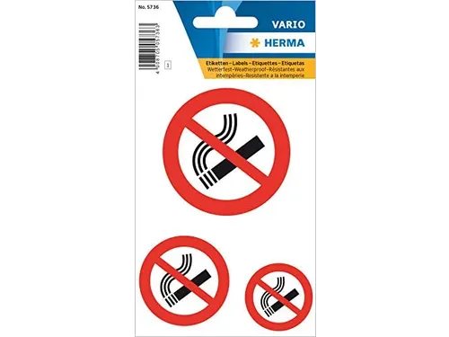 Waarschuwings Etiket Herma 5736 Niet Roken 3 stuks