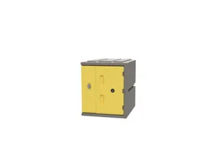 Kunststof locker,HxBxD 460x385x470mm,1vakken,draaigrendel,romp grijs - 1