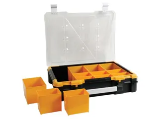 Opbergkoffer PP met 12 verwijderbare bakjes 490x420x115mm Zwart/Geel - 2
