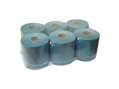Poetspapier Centerfeed Midi 1-Laags Blauw Recycled Met Koker 6 Rol