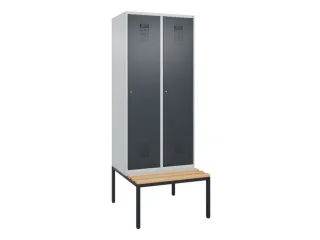locker met bank,HxBxD 2120x800x815mm,2vak,vak B 400mm,cilinderslot - 2