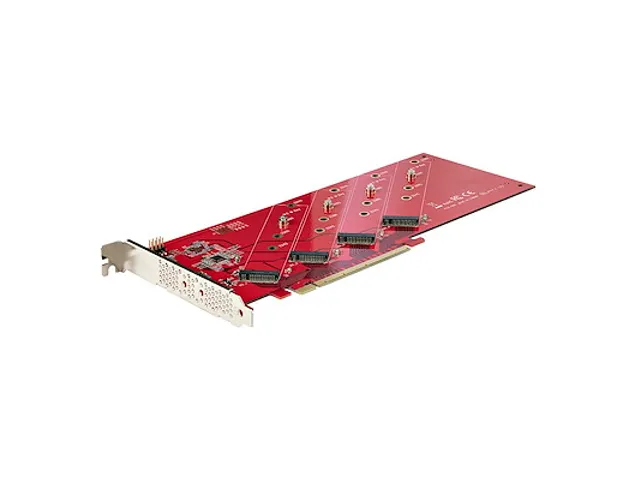 Quad M.2 PCI Express SSD Adapter Kaart voor NVMe/Ahci Ssd