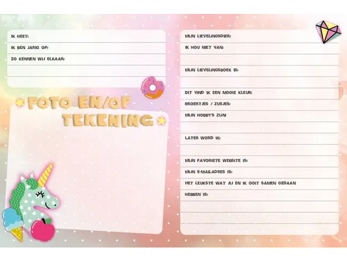 Vriendenboek Interstat Unicorn