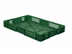 Euronorm-stapelbak 14.5l 75x600x400mm Wanden/bodem Opengewerkt Groen