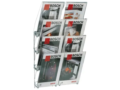 Prospectushouder Acryl 800x460x190mm 2x4 Din A4 Frame Lichtgrijs