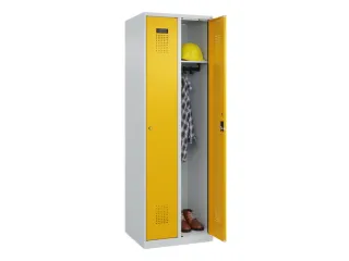 locker,HxBxD 1850x600x500mm,2vak,vak B 300mm,cil.-slot,staand op vloer - 1