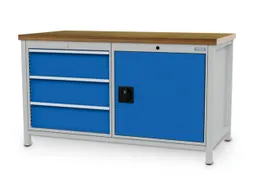 werkbank,HxBxD 860x1500x750mm,onderstel RAL9005,fronten RAL7035