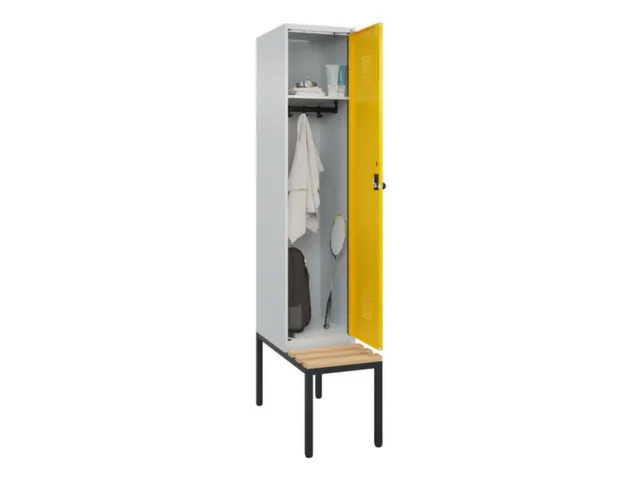 locker met bank,HxBxD 2120x400x815mm,1vak,vak B 400mm,draaigrendel