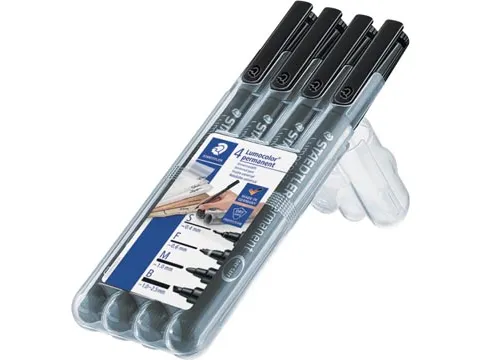 OHP-marker Lumocolor Permanent set van 4