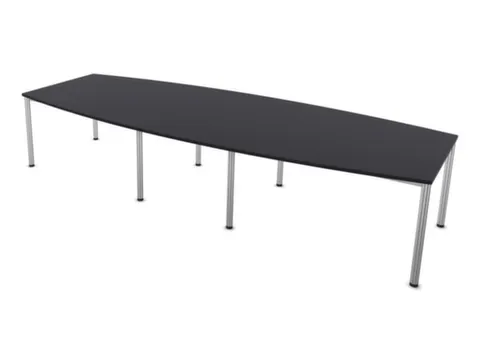 vergadertafel,HxBxD 740x3600x1400mm,vatvormig,CC-zwart