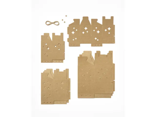 Giftbox Folia Star kraft set à 6 stuks