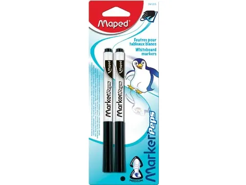 whiteboardmarker Marker'Peps 1.5mm, blister van 2 stuks, zwart
