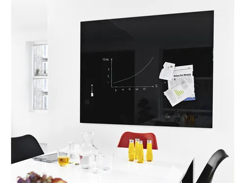 Glasmagneetbord Naga 150 x 120 cm Zwart