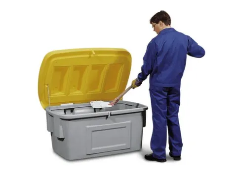 strooigoedbak,400l,HxBxD 780x1210x785mm,PE,grijs,deksel geel