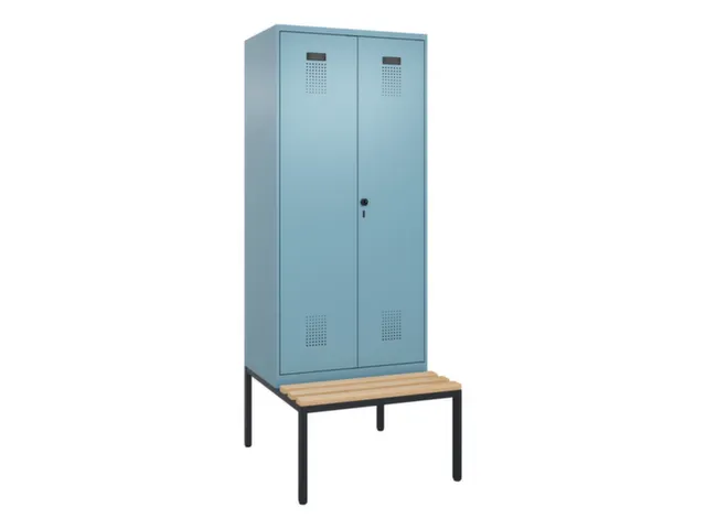 locker met bank,voor scheiding van kleding,HxBxD 2120x800x815mm,2vak
