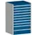 ladekast HxBxD 1200x800x750mm 10laden RAL7035 front RAL5010