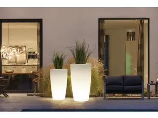 plantenzuil,rond,PE,translucent,HxØ 1100x620mm,80l,m. verlichting - 1