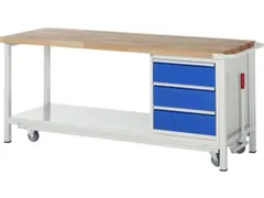 Werkbank 880x2000x700mm Beukenhouten Werkblad 3laden