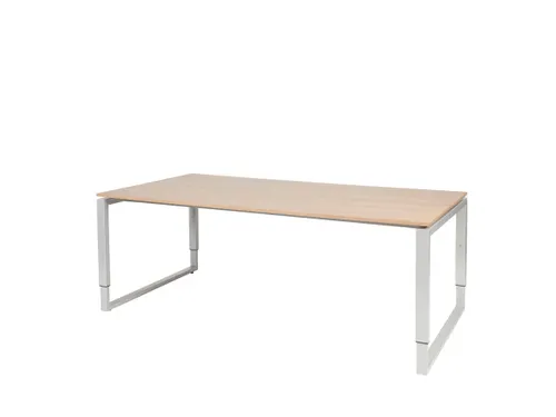 Domino Plus Vergadertafel Hoogte Instelbaar 200x100 Havana alu poot