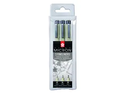 Fineliner Sakura Pigma Micron set à 3 schrijfbreedtes fijn zwart